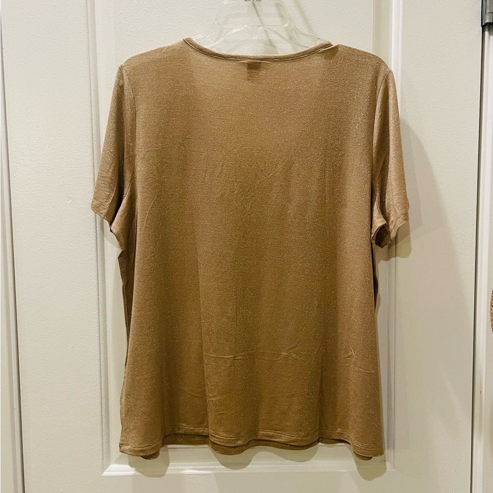 NEW…Old Navy Luxe Golden Shine V-Neck Top - Picture 5 of 6